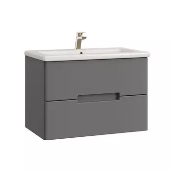 Комплект тумба с раковиной Sanstar Noche 80 см подвесная графит софт (424.1-1.4.1.ККОМ)