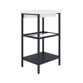 Комплект тумба с раковиной Ulitka Parus 50 см напольная черная (74104501/Como 50)