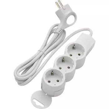 Удлинитель Dwi 3 розетки 1,5 м ПВС 3х0,75 кв.мм 10 А 2,2 кВт белый (32004 5)