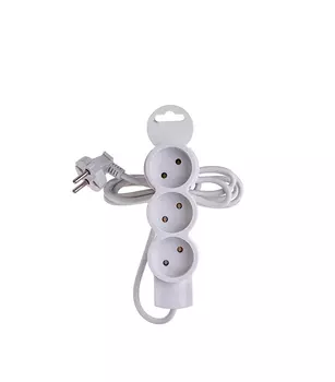 Удлинитель Dwi 3 розетки 1,5 м ПВС 2х0,75 кв.мм 10 А 2,2 кВт белый (32001 4)