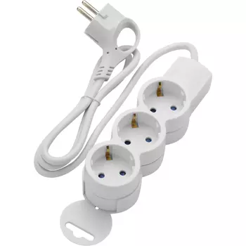 Удлинитель Dwi 3 розетки 1 м H05VV-F 3х1 кв.мм 16 А 3,68 кВт белый (32072 2)