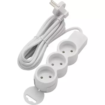 Удлинитель Dwi 3 розетки 3 м ПВС 2х0,75 кв.мм 10 А 2,2 кВт белый (32002 1)