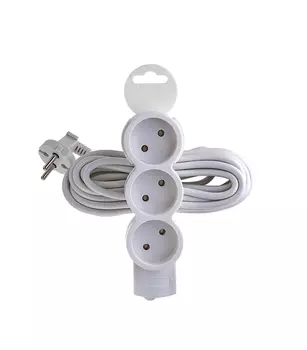 Удлинитель Dwi 3 розетки 5 м ПВС 2х0,75 кв.мм 10 А 2,2 кВт белый (32003 8)