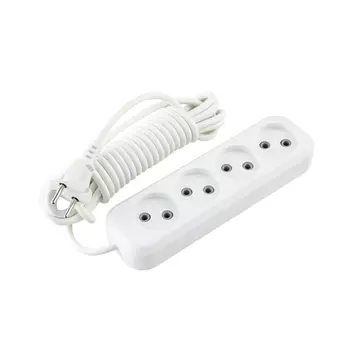 Удлинитель Dwi 4 розетки 5 м ШВВП 2х1 мм2 6 А 1,3 кВт белый (28618 9)