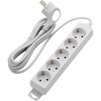 Удлинитель Dwi 5 розеток 3 м H05VV-F 3х1 кв.мм 16 А 3,68 кВт белый (32060 9)