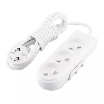 Удлинитель Makel 3 розетки 3 м ПВС 2х0,75 кв.мм 10 А 2,2 кВт белый (N3010041)