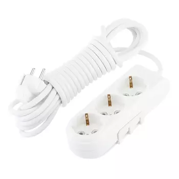 Удлинитель Makel 3 розетки 5 м ПВС 3х1 кв.мм 16 А 2,2 кВт белый (N3210063)