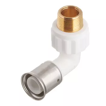 Угол Henco (5PKW-2605) 26(пресс) х 3/4 НР(ш) PVDF белый