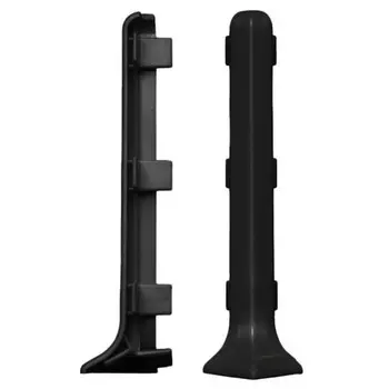 Угол наружный 60 мм черный для алюминиевого плинтуса (2 шт.)