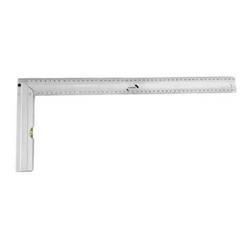 Угольник строительный Hesler 500 мм с уровнем алюминиевый