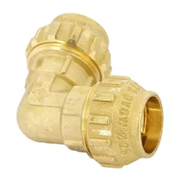 Угол ПНД Tiemme компрессионный 25х25 мм латунь