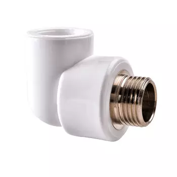 Угол полипропиленовый РВК комбинированный 25 мм х 1/2 НР(ш) (021006)