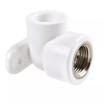 Угол полипропиленовый РВК комбинированный с креплением 20 мм х 1/2 ВР(г) (021009)