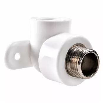 Угол полипропиленовый РВК комбинированный с креплением 25 мм х 1/2 НР(ш) (032264)