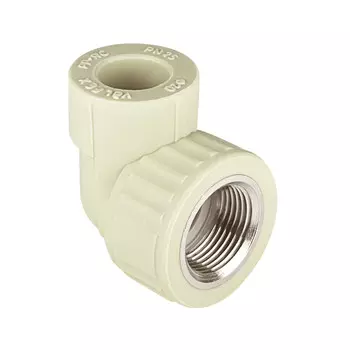 Угол полипропиленовый Valfex комбинированный 20 мм х 3/4 ВР(г) серый (10125120Г)