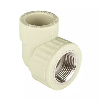 Угол полипропиленовый Valfex комбинированный 25 мм х 3/4 ВР(г) серый (10125025Г)