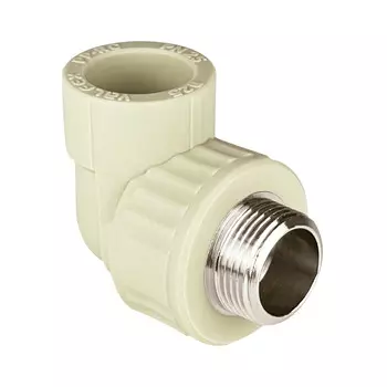 Угол полипропиленовый Valfex комбинированный 25 мм х 3/4 НР(ш) серый (10126025Г)