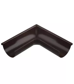 Угол желоба Grand Line металлический внешний d125 мм 90° коричневый RAL 8017