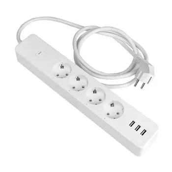 Умный удлинитель EKF Connect PRO 5 розеток 3 USB 1,8 м белый