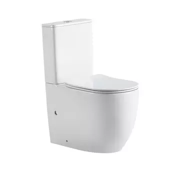 Унитаз-компакт Abber Bequem безободковый с горизонтальным выпуском с сиденьем дюропласт микролифт (AC1110T)