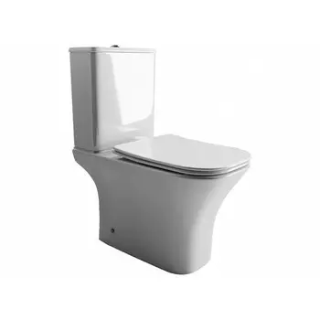 Унитаз-компакт Ceramicanova Alfa Rimless безободковый с универсальным выпуском с сиденьем дюропласт микролифт белый (CN9002)