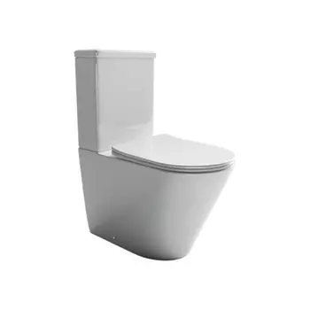 Унитаз-компакт Ceramicanova Highlight Rimless безободковый с универсальным выпуском с сиденьем дюропласт микролифт белый (CN1802)