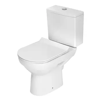 Унитаз-компакт Cersanit City безободковый с горизонтальным выпуском с сиденьем дюропласт микролифт белый (S-KO-CIT011-3/5-COn-S-DL-)