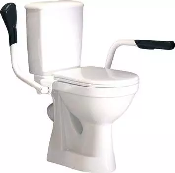 Унитаз-компакт Оскольская керамика Персона Премиум с косым выпуском с сиденьем полипропилен с поручнем (13370)