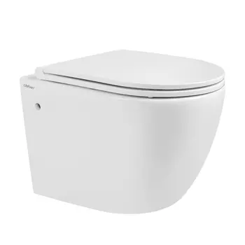 Унитаз подвесной Abber Bequem безободковый с сиденьем дюропласт микролифт (AC1103)