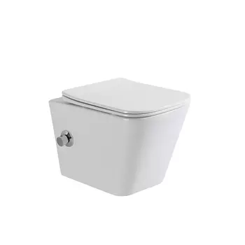 Унитаз подвесной BelBagno Due безободковый с функцией биде и сиденьем дюропласт микролифт (BB3103CHR-BS/SC)