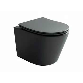 Унитаз подвесной Ceramicanova Balearica Rimless безободковый серый с сиденьем дюропласт микролифт (CN6000MDH)