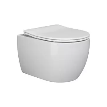 Унитаз подвесной Ceramicanova Play Rimless безободковый с сиденьем дюропласт микролифт (CN3001)