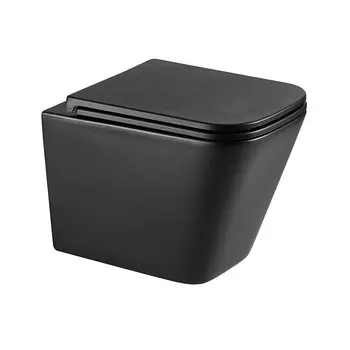 Унитаз подвесной Corsa Deco TX Tornado безободковый черный с сиденьем дюропласт микролифт (WHTX500QTB)