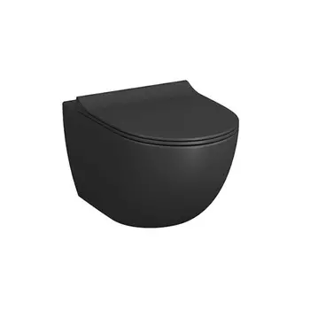 Унитаз подвесной Vitra Sento безободковый черный без сиденья (7748B083-0101)