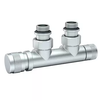 Узел нижнего подключения угловой SR Rubinetterie Tondera 1/2 НР(ш) х 3/4 НР(ш) ЕК для радиатора (0683-1500CSE0)