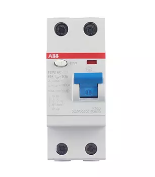 УЗО ABB S F202 63А 300 мА 2P тип АС 10 кА (2CSF202001R3630)