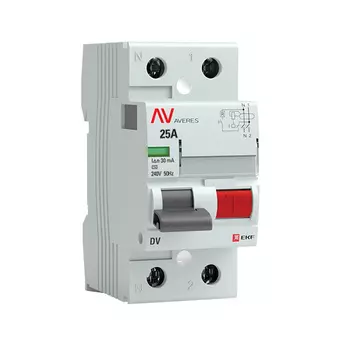 УЗО EKF Averes DV 25А 1P+N тип AC 30 мА 10 кА (rccb-2-25-30-ac-av)