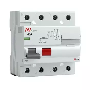 УЗО EKF Averes DV 40А 3P+N тип AC 300 мА 10 кА (rccb-4-40-300-ac-av)