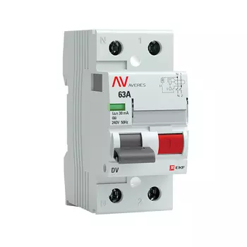 УЗО EKF Averes DV 63А 1P+N тип A 30 мА 10 кА (rccb-2-63-30-a-av)