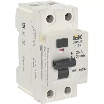 УЗО IEK Armat R10N 25А 2P тип A 30 мА 10 кА (AR-R10N-2-025A030)
