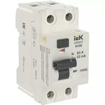 УЗО IEK Armat R10N 63А 2P тип A 30 мА 10 кА (AR-R10N-2-063A030)