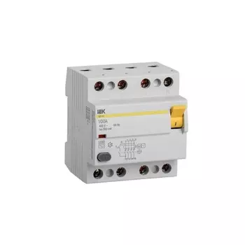 УЗО IEK ВД1-63 100А 3P+N тип AC 300 мА 4,5 кА (MDV10-4-100-300)