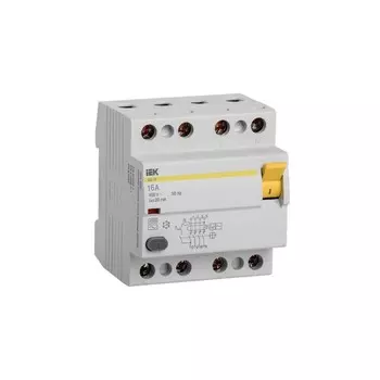 УЗО IEK ВД1-63 16А 3P+N тип AC 30 мА 4,5 кА (MDV10-4-016-030)