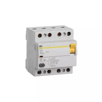 УЗО IEK ВД1-63 32А 3P+N тип AC 30 мА 4,5 кА (MDV10-4-032-030)