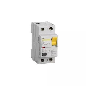 УЗО IEK ВД1-63 40А 1P+N тип AC 100 мА 4,5 кА (MDV10-2-040-100)