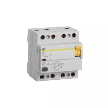 УЗО IEK ВД1-63 40А 3P+N тип AC 300 мА 4,5 кА (MDV10-4-040-300)
