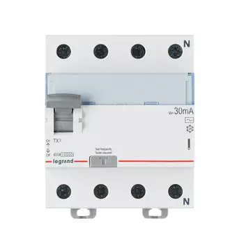 УЗО Legrand TX3 25А 30 мА 4P тип AC 10 кА (403008)