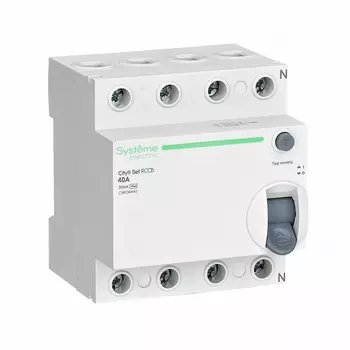 УЗО Systeme Electric City9 Set ВДТ 40А 3P+N тип AC 30 мА 6 кА (C9R36440)
