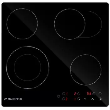 Варочная панель электрическая Maunfeld EVCE594SMDPBK 4 конфорки черная