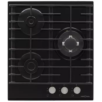 Варочная панель газовая Krona Hagel 45 BL W 3 конфорки черная